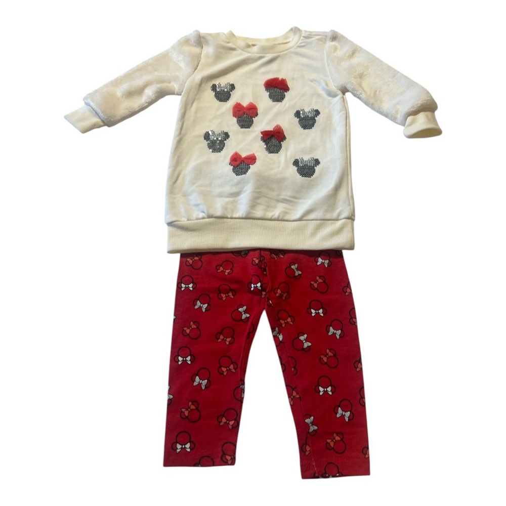 Disney Minnie Mouse Bows Top and Pants Outfit Set Girls 18 Months NEW